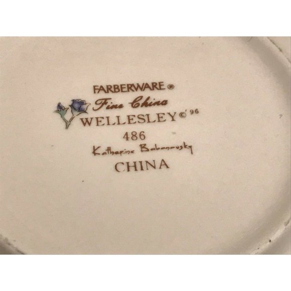 Farberware Wellesley Fine China - Pair Large Rimmed Soup Bowls - 9.25" - #486 - Picture 7 of 7